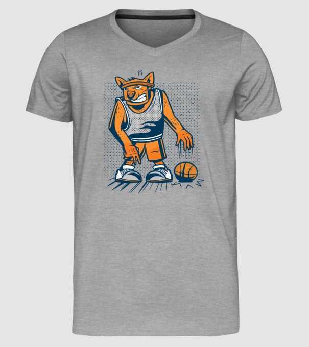 câine baschetbalist model gri pe tricou