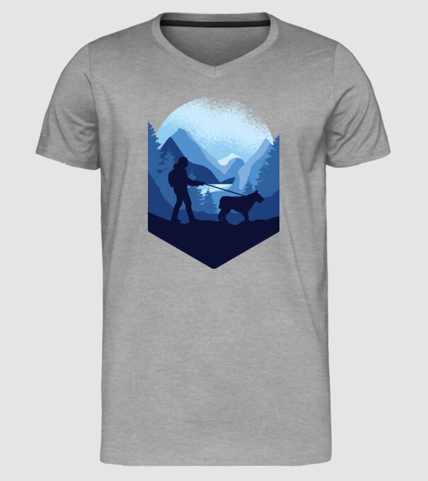 Excursie cu Câine model gri pe tricou