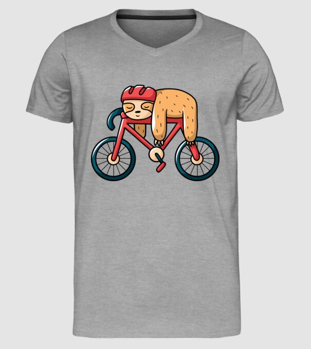 Leneș pe bicicletă model gri pe tricou