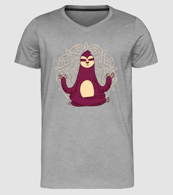 Leneș Meditație Yoga model gri pe tricou