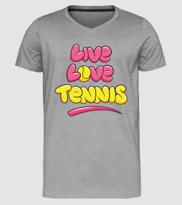 Live Love Tennis model gri pe tricou