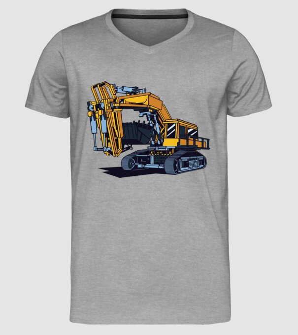 Excavator model gri pe tricou