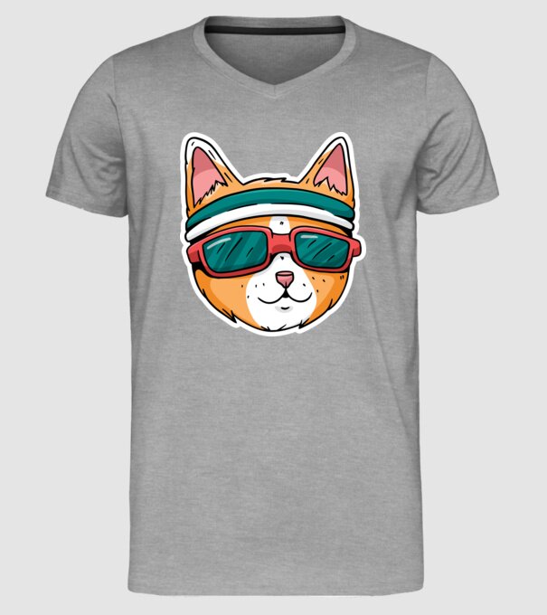 Pisică Cool model gri pe tricou