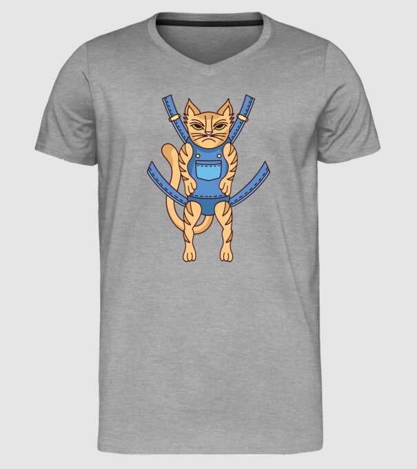Pisică Supărată model gri pe tricou
