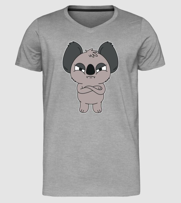 Koala Supărat model gri pe tricou