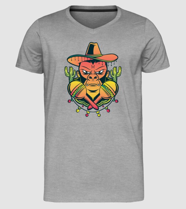 Gorila mexicană model gri pe tricou