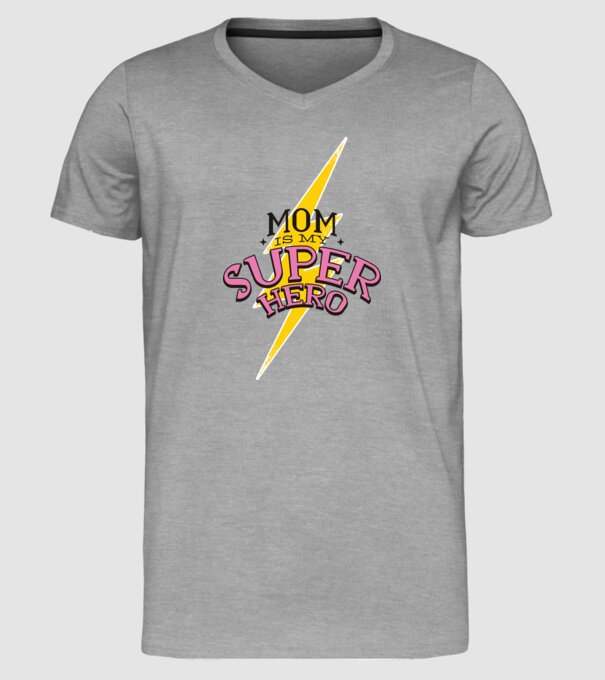 Mom is my Superhero tricou pentru mama model gri pe tricou
