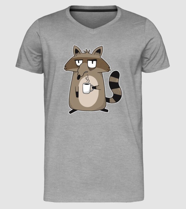 Raton cu cafea model gri pe tricou