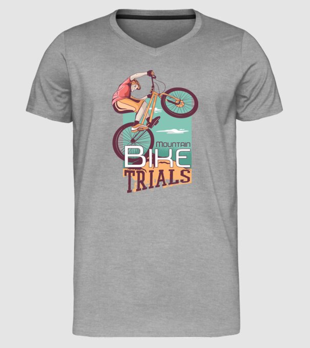 Truc Mountainbike model gri pe tricou