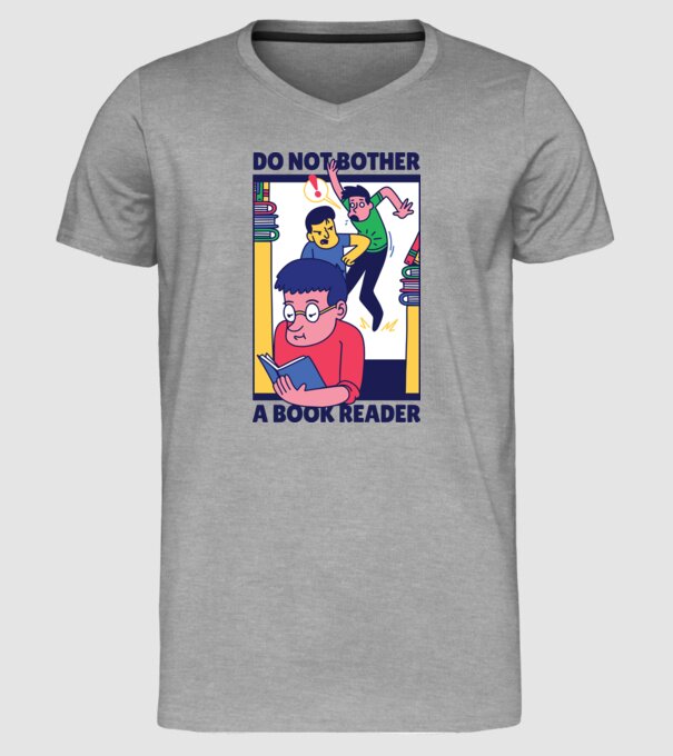 Nu mă deranja în timp ce citesc model gri pe tricou