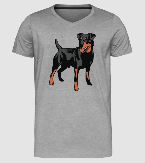 Câine de vânătoare german Terrier model gri pe tricou