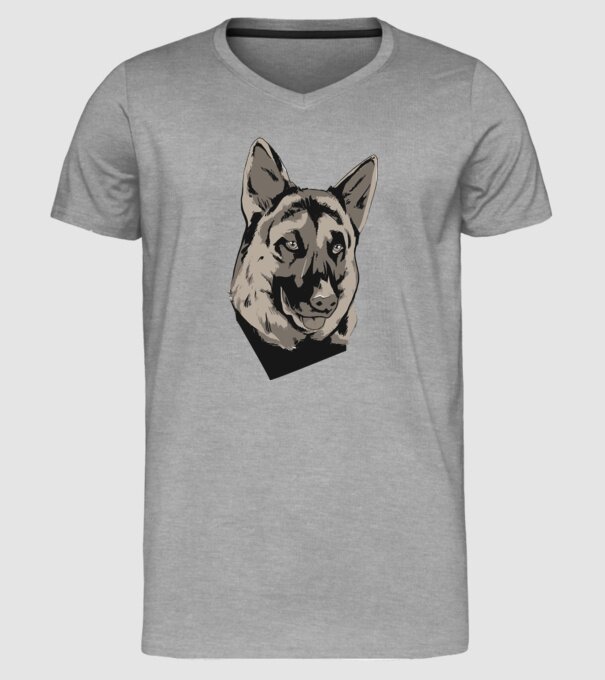 Ciobănesc german cap model gri pe tricou