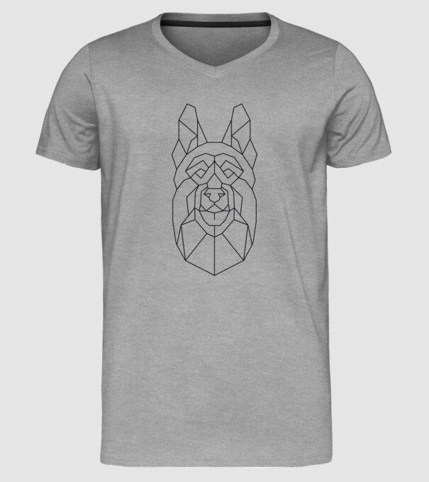 Cap Ciobănesc german Polygon model gri pe tricou