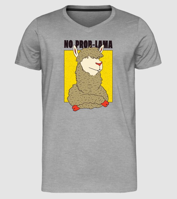 No Prob LLama - Lama model gri pe tricou