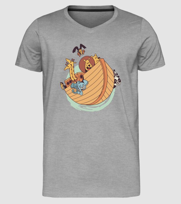 Arca lui Noe model gri pe tricou