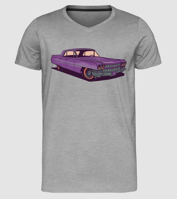 Mașină Old school model gri pe tricou