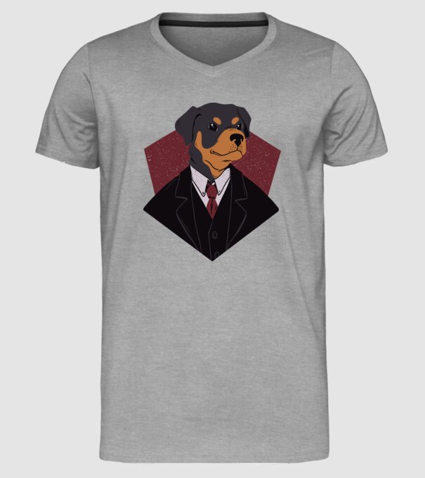 Câine în Costum model gri pe tricou