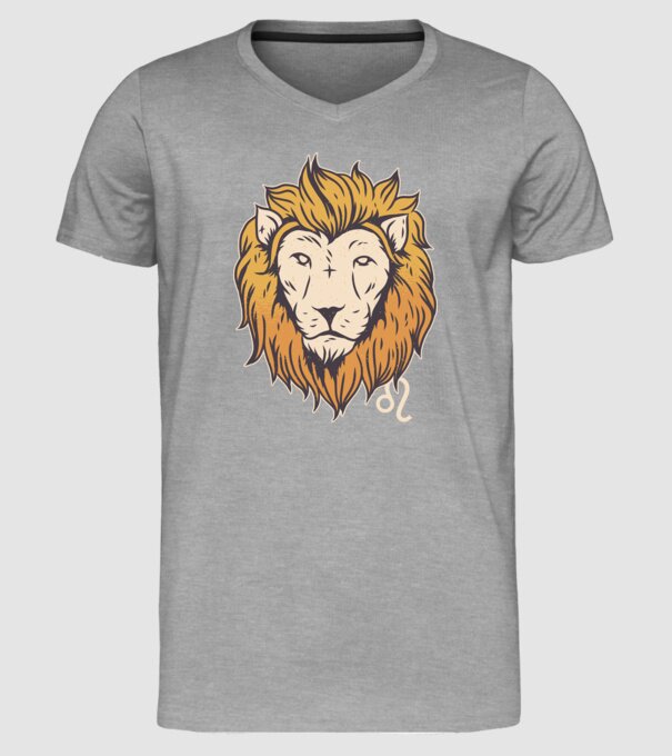 Lion head Horoscope model gri pe tricou