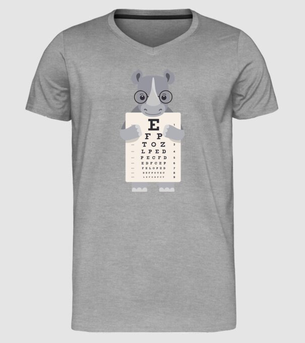 Examen oftalmologie rinocer model gri pe tricou