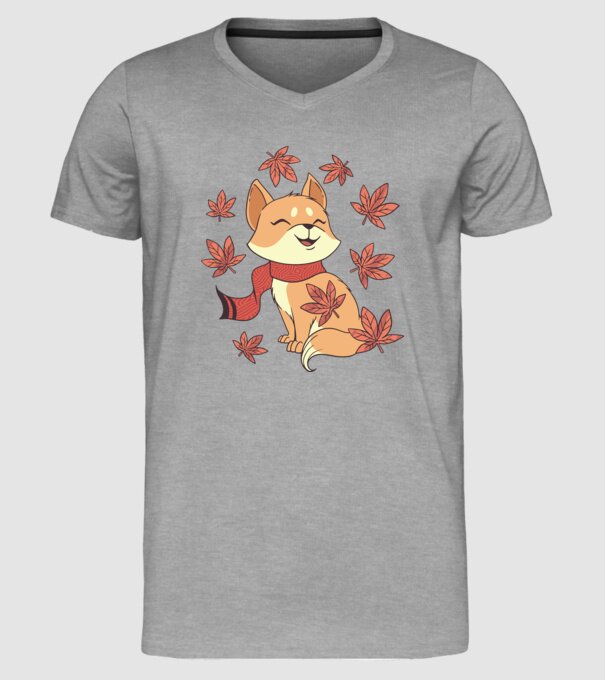 Pisică Toamna model gri pe tricou