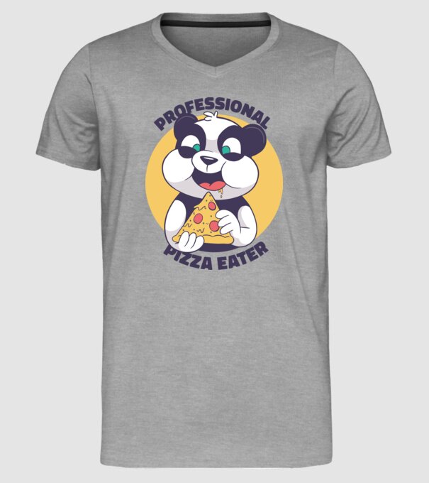 Panda Pizza model gri pe tricou