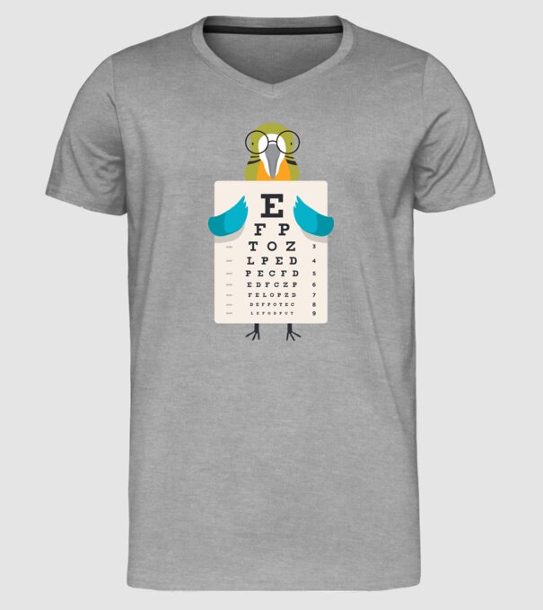 Oftalmolog papagal model gri pe tricou