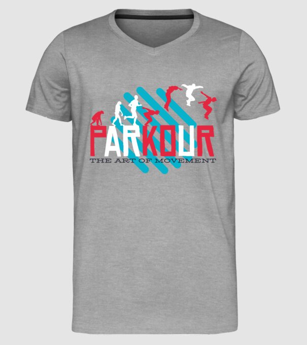 Parkour - Arta mișcării model gri pe tricou