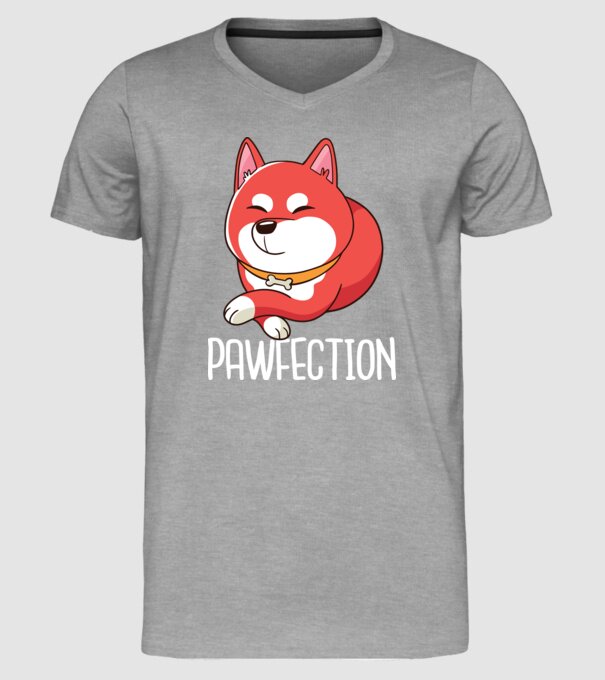 Pawfection Shiba Perfect model gri pe tricou