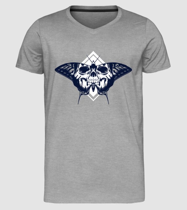 Craniu fluture model gri pe tricou