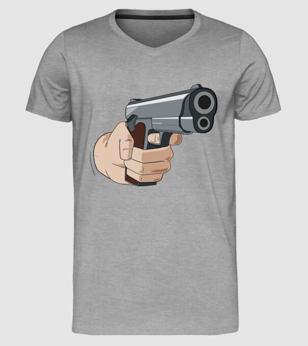 Pistol model gri pe tricou