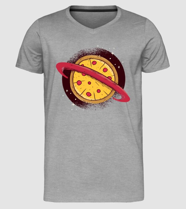 Pizza Planetă model gri pe tricou