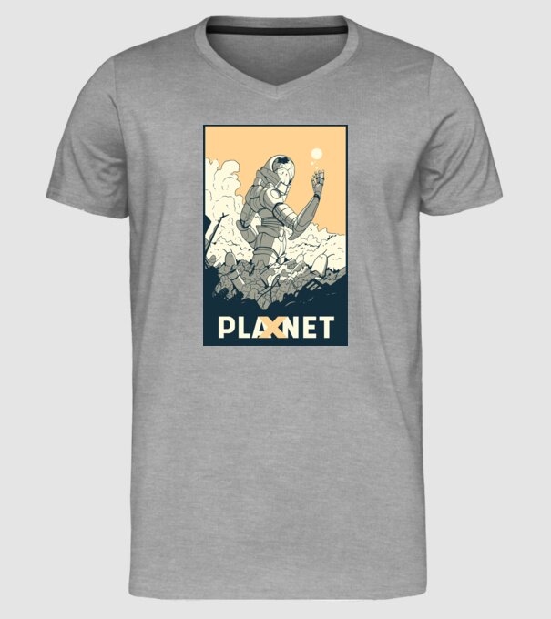 Planet X model gri pe tricou