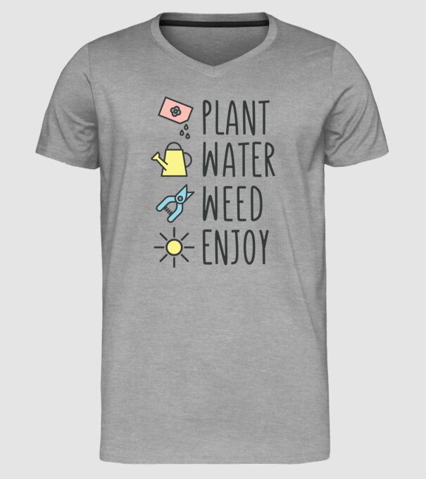 Plant Water Weed Enjoy model gri pe tricou