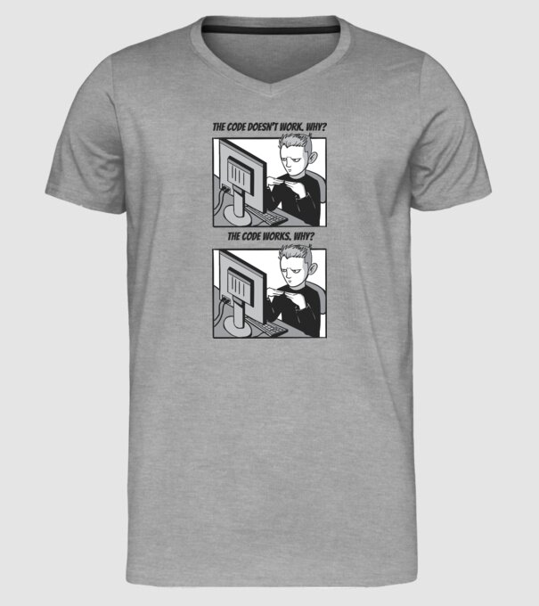 Programator Meme model gri pe tricou