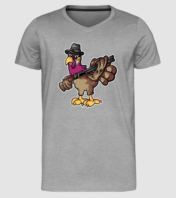 Shotgun Curcan model gri pe tricou