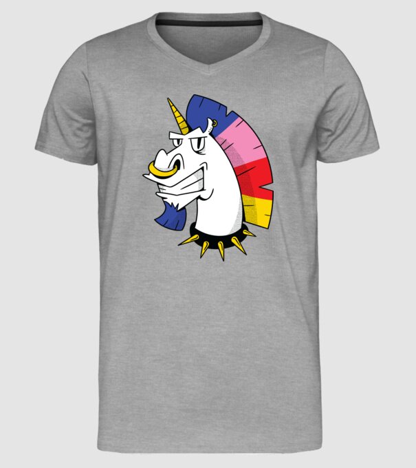 Punk unicorn model gri pe tricou