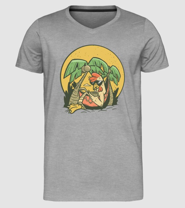 Pui relaxați model gri pe tricou