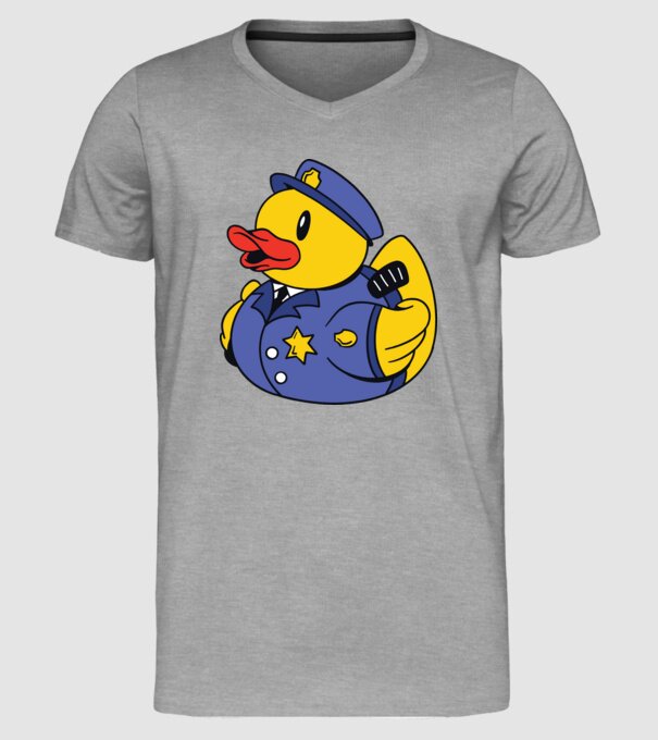 Rățușcă de cauciuc Polițist model gri pe tricou