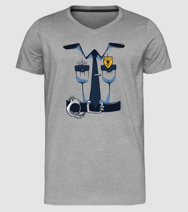 Costum de polițist pentru Halloween model gri pe tricou