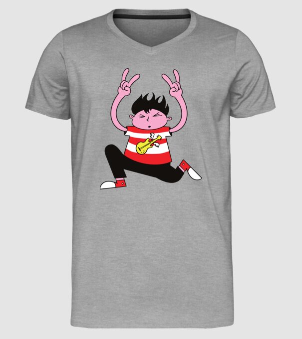 Băiat Rocker model gri pe tricou
