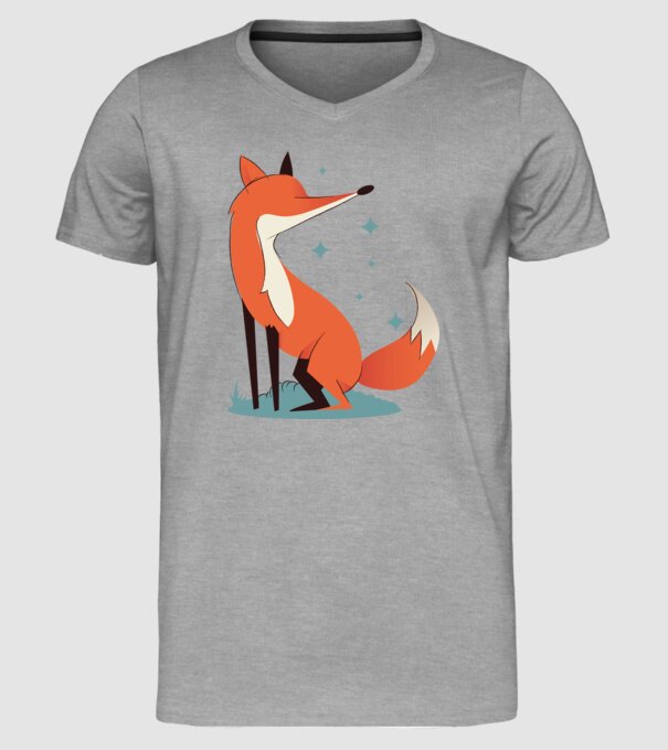 Vulpe model gri pe tricou