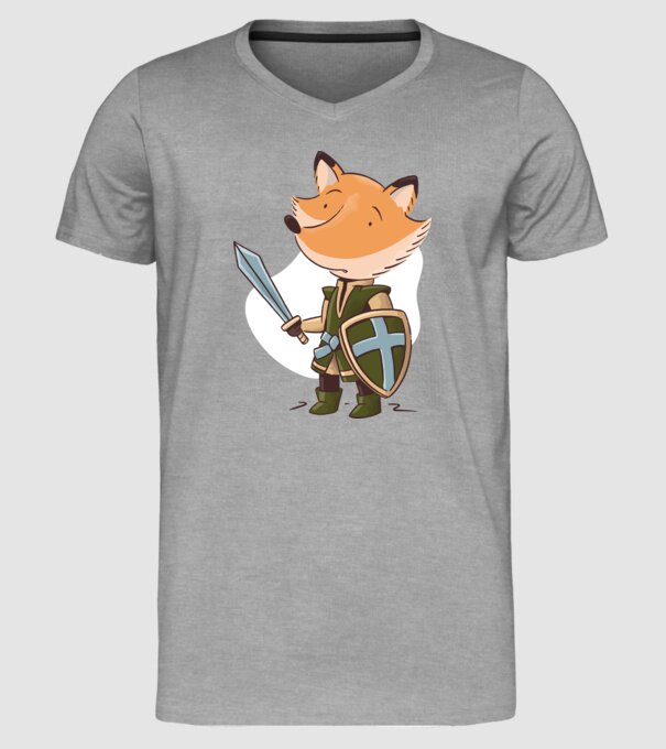 Vulpe Cavaler model gri pe tricou