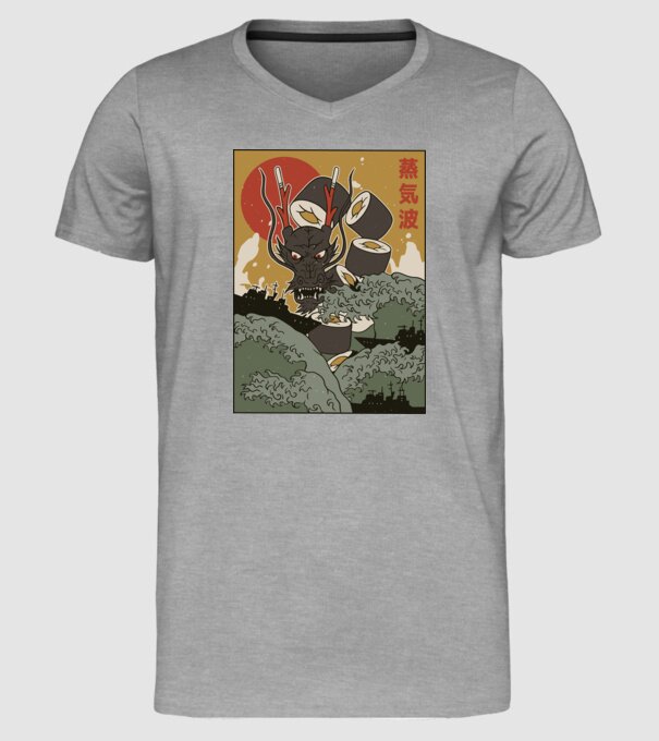 Dragon Sushi model gri pe tricou
