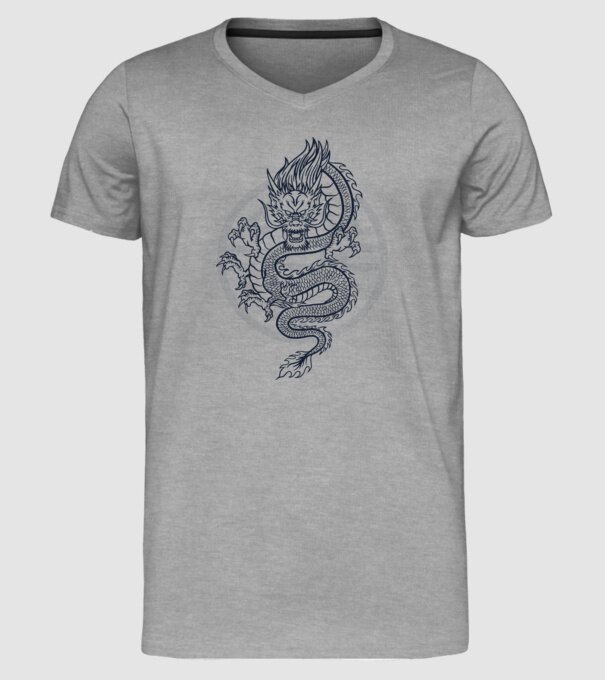 Dragon Tribal model gri pe tricou