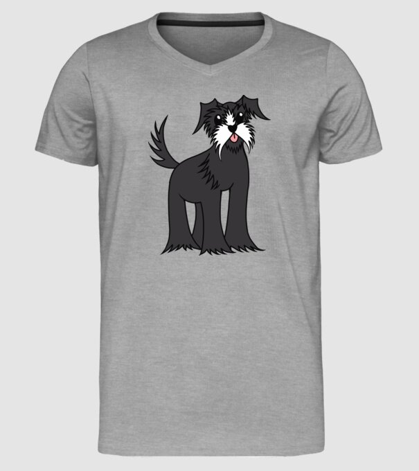 Desen Schnauzer model gri pe tricou