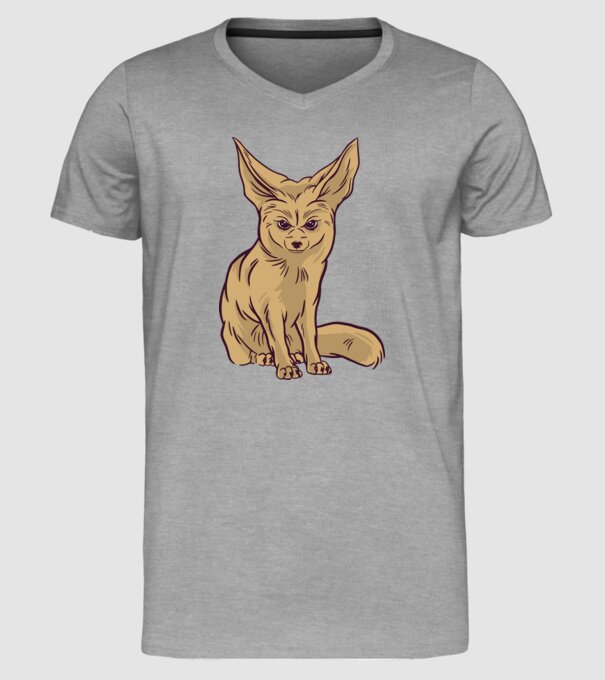 Vulpe de deșert model gri pe tricou