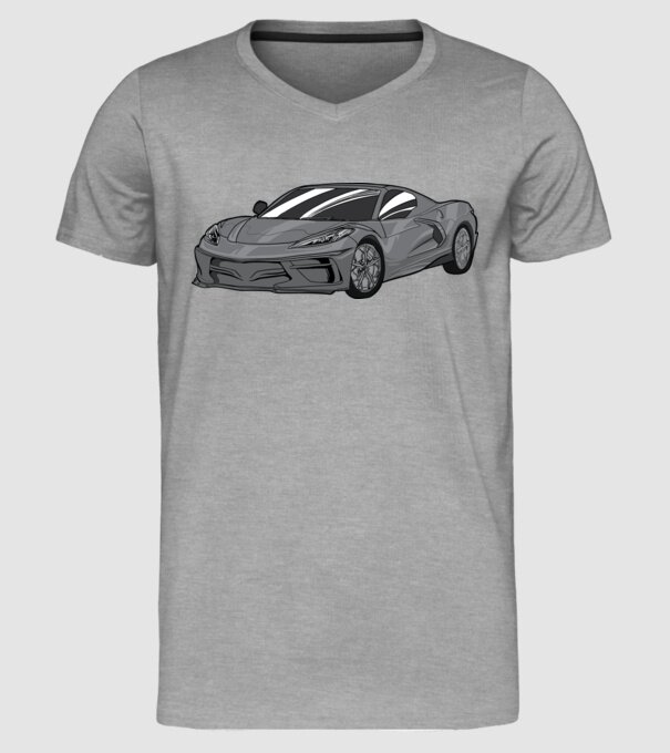 Mașină sport model gri pe tricou