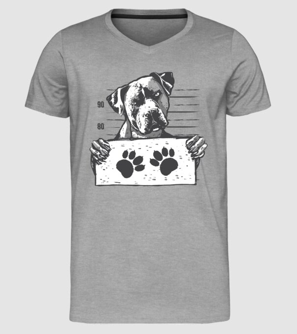 Staffordshire Terrier Închisoare model gri pe tricou