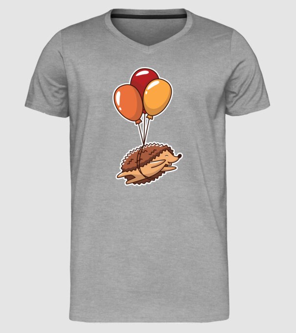 Arici cu balon model gri pe tricou