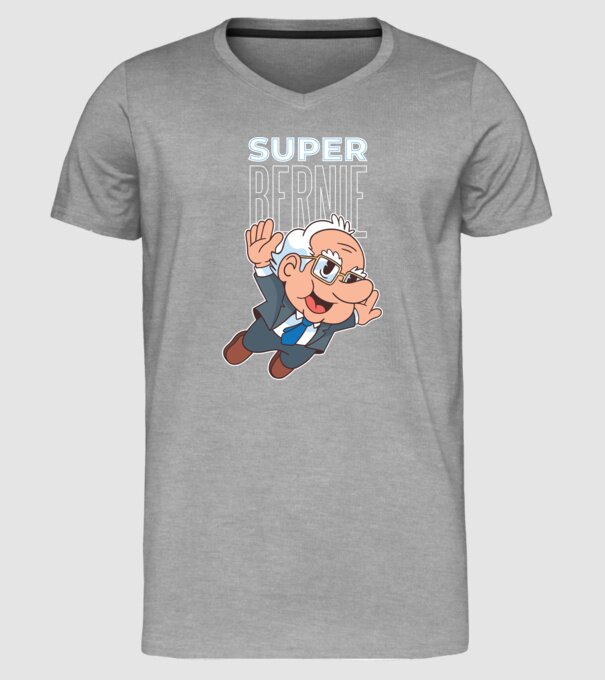 Super Bernie Sanders model gri pe tricou